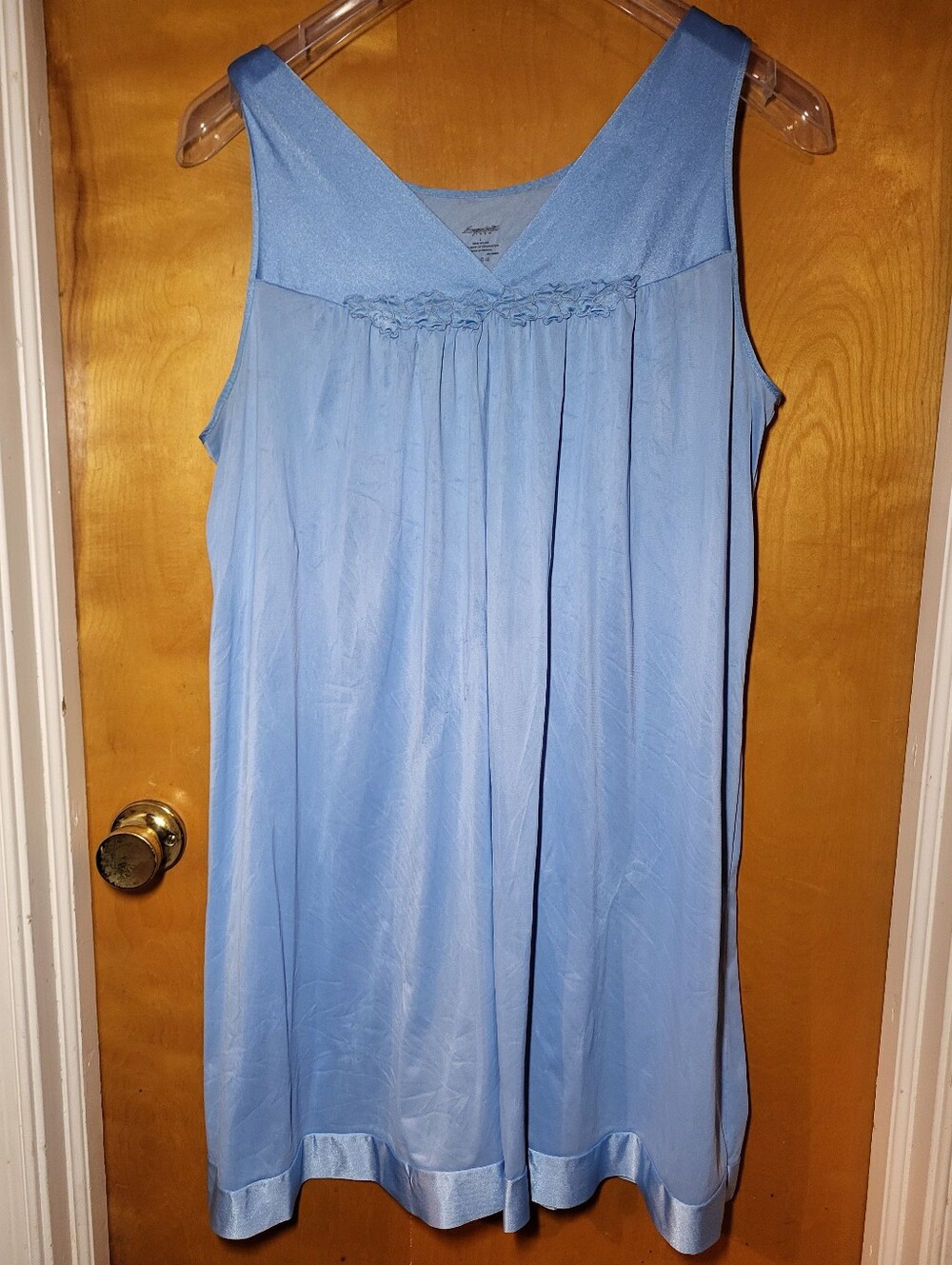 Exquisite Form, Vintage Light Blue Sleeveless Nightgown